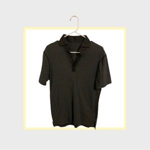 Men’s dark gray Lululemon polo shirt, size medium or large (no size tag or dot)